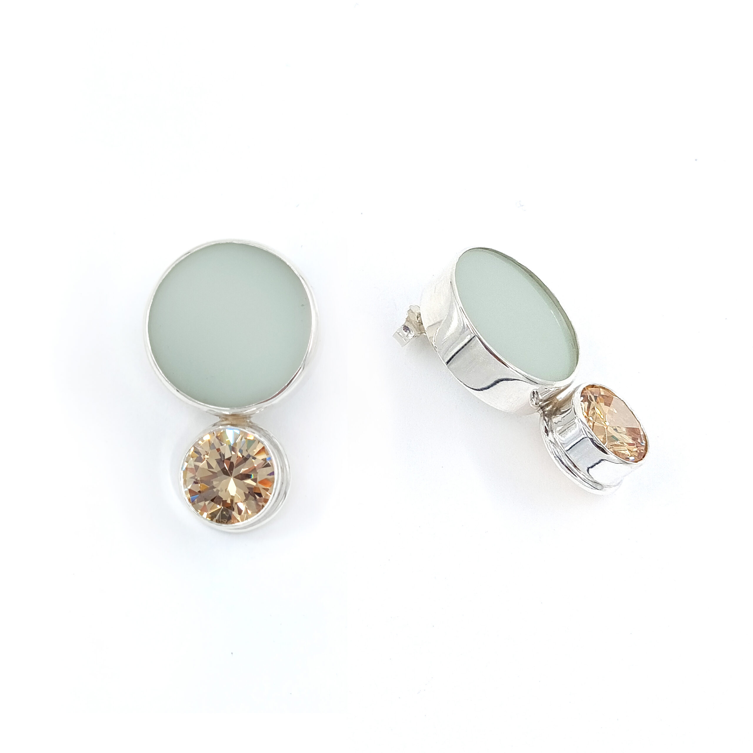 ART Earrings Roundy Mint-Champagne