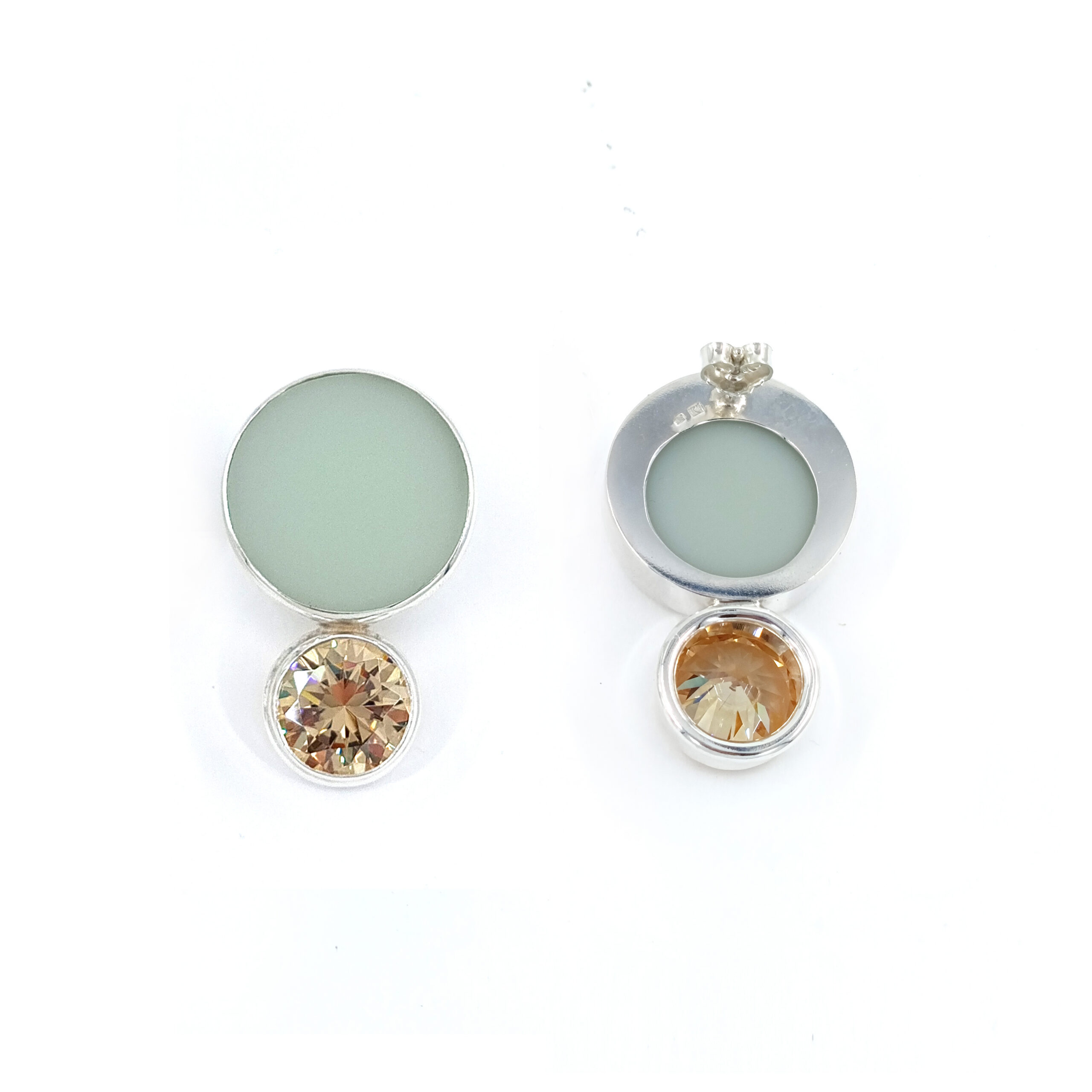 ART Earrings Roundy Mint-Champagne - Image 2